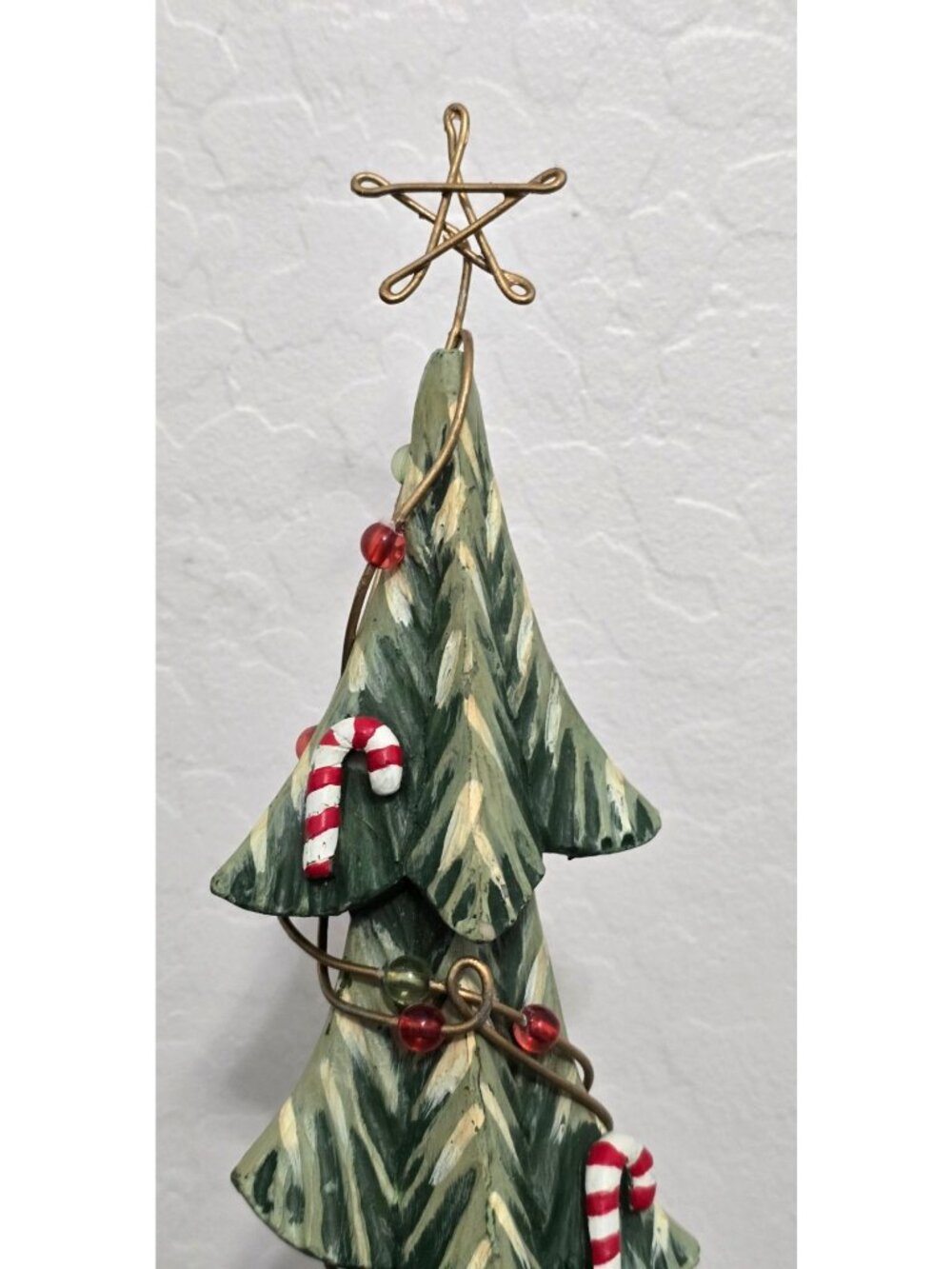 Fitz And Floyd Christmas Tree Figurine With Candy Canes & Beads 19" Tall - Picture 2 of 10